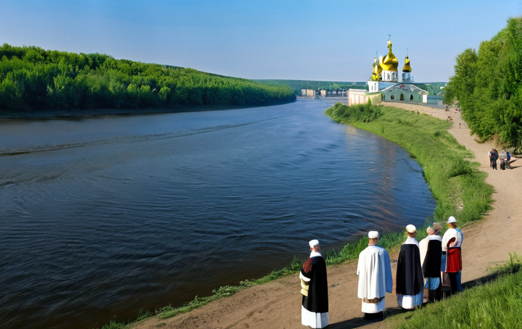 우크라이나 독립 역사 - **Prompt 1: The Baptism of Kyivan Rus'**
    "An epic historical painting depicting the Baptism of K...